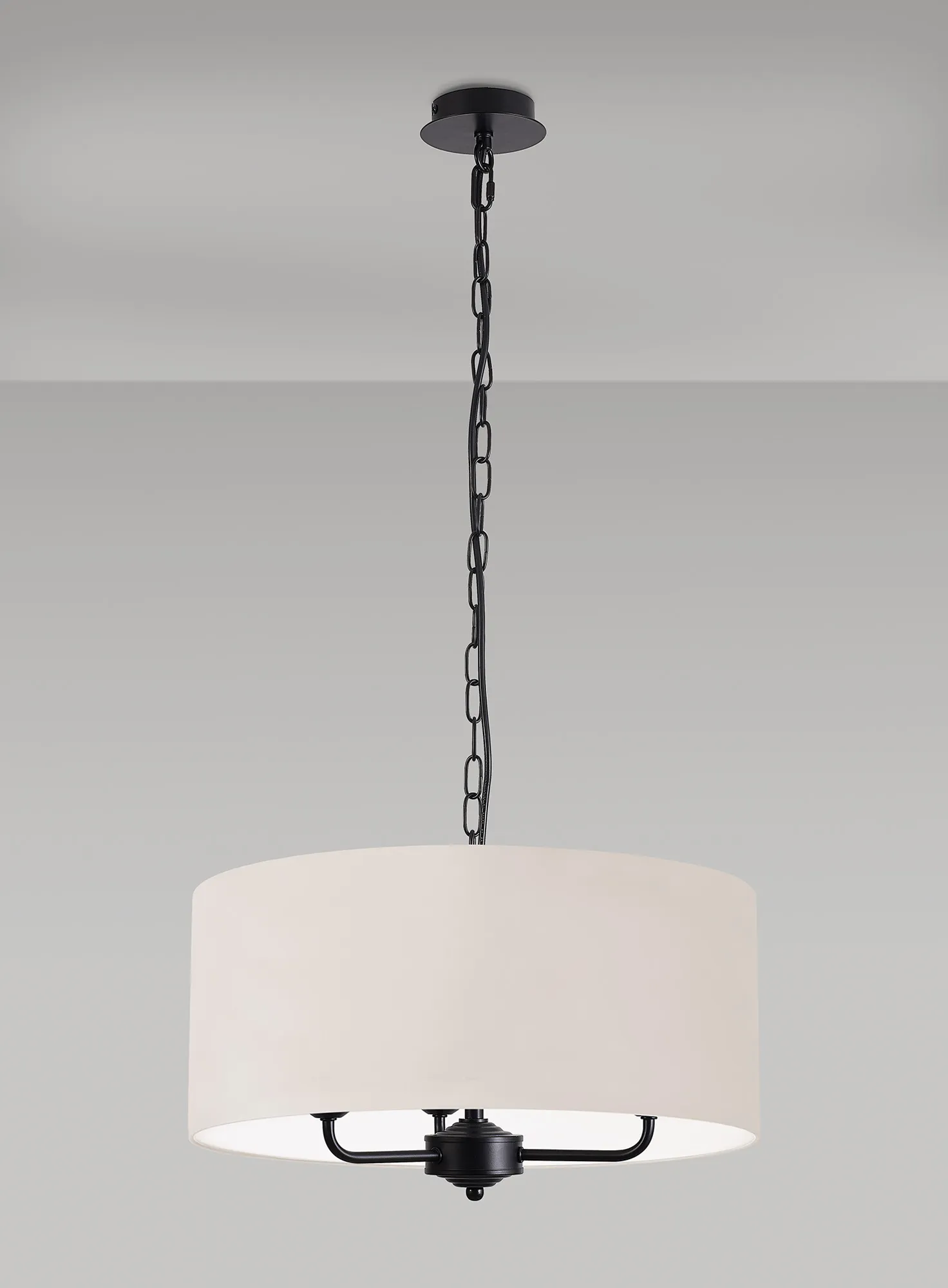 Banyan 50cm 3 Light Pendant Matt Black, Nude Beige/Moonlight DK1038  Deco Banyan MB NU